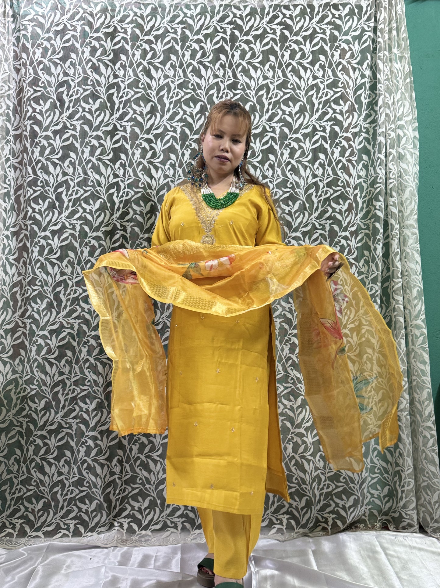 Yellow three piece suit